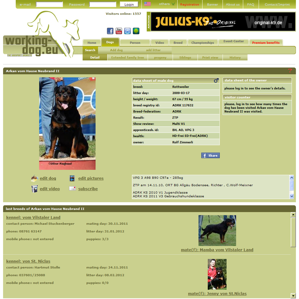 Arkan vom Hause Neubrand II im working-dog.eu